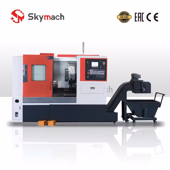 Torno CNC de control Syntec con un mayor recorrido de los ejes X y Z Torno CNC de bancada inclinada para arandelas, pernos, ejes, remaches, espaciadores, manguitos (SL-25)